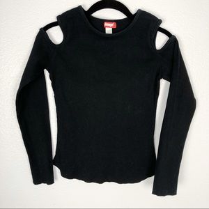 Bongo Cold Shoulder Black Top S